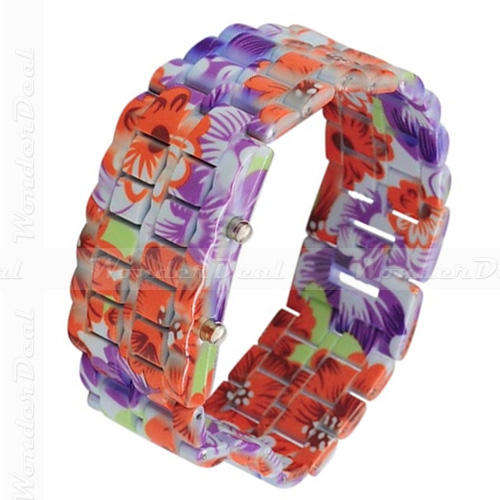 Japanese Geisha Flower Fashion LED Bracelet Watch