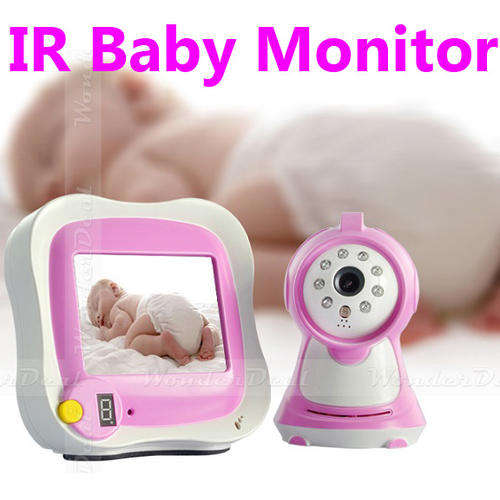 2.4G Wireless Night Vision Camera Baby Monitor with 3.5 Inch Monitor Remote Control Video & Audio