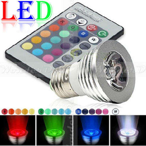 LED Color Changing Light Bulb with Wireless Remote, 12 Colours, E27 Standard incandescent socket