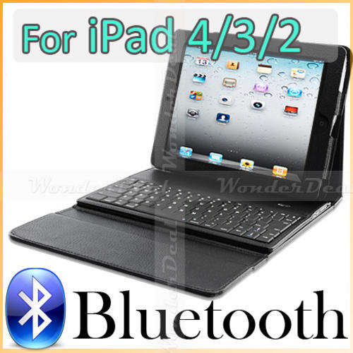 High Quality Leather Case with Spill-Proof Wireless Keyboard for Apple iPad 4 iPad 3 and iPad2 (Red)