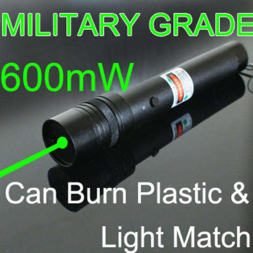 Burn Match - MILITARY GRADE Ultra Powerful 600mW Green Beam Laser Pointer with Battery and Charger