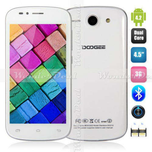 DOOGEE Rainbow DG210 Dual Core 1.3G CPU 4.5 Inch IPS Screen 3G Dual SIM Android 4.2 GPS Cellphone