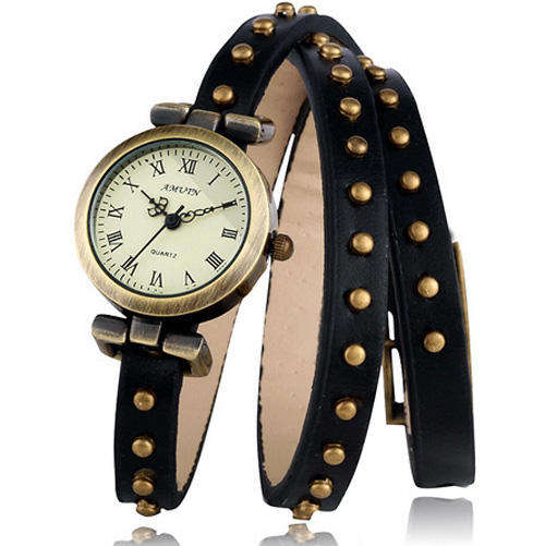 Retro bracelet band type quartz watch wrist Girl women watch Leather Strap Quartz