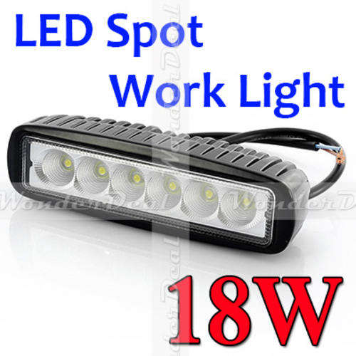 6 Inch 18W Waterproof LED Work Light Bar 6x3W Bridgelux Bulbs, For Tractor Truck Offroad SUV UTV ATV