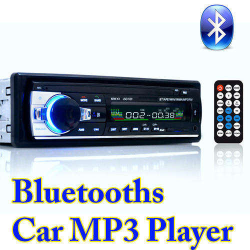 One DIN Bluetooth Car Stereo - 4x 60W Speaker, Support Front Aux In, USB + SD Card Slot, MP3 WAV APE