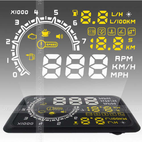 W02 Car HUD Head Up Display 5.5inch 12V Working Voltage Work With OBDII Interface Vehicle