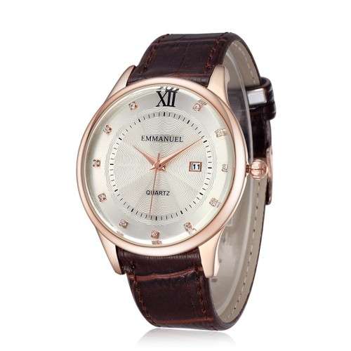 Fashion Quartz Wristwatch Women Leather Straps Watches Calendar Rhinestones New Arrival