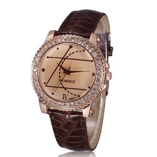 Women rhinestone watches fashion casual quartz watch crystal diamonds pu leather band girls hour clo
