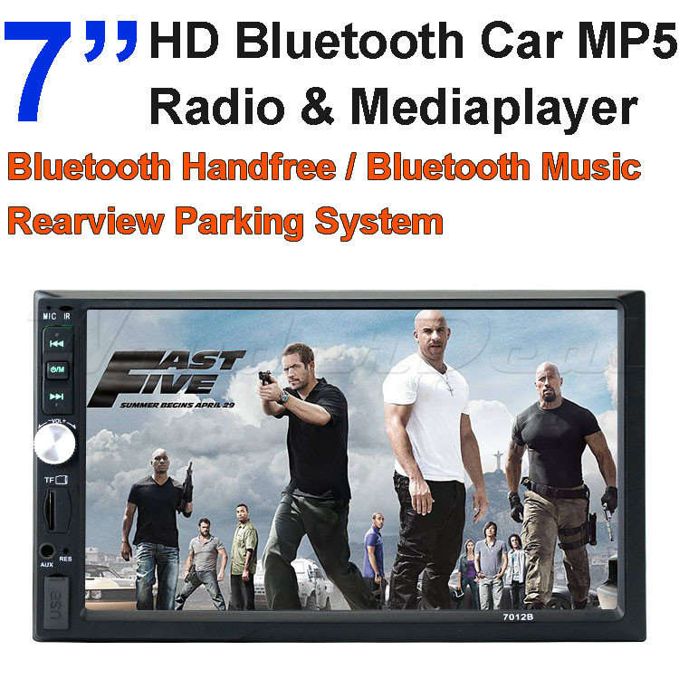 2 DIN 7 Inch Car MP5 MP3 Multi-Media Player, Support 1080P HD Video, Bluetooth Music Hands-Free