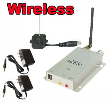 Wireless COLOR Pinhole Camera + Video Receiver Kit Cam Spy Hidden System