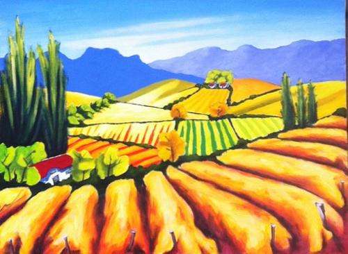 Winelands40-45x60cm Acrylic on rolled canvas