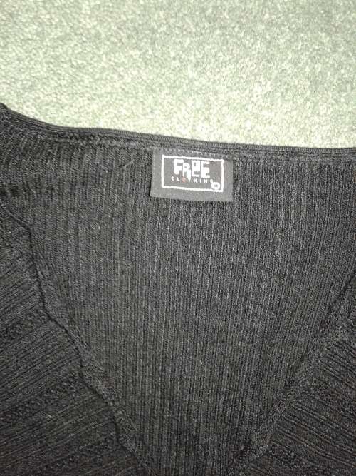 LADIES BLACK KNITTED LONG-SLEEVE TOP SIZE M