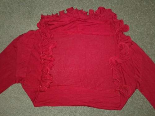 LADIES RED LONG-SLEEVE CARDIGAN (SMALL)