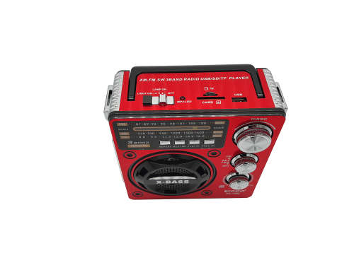 Ecco Red Portable Solar Radio with Torch & Light USB/FM/SD & TF Card-EC1362
