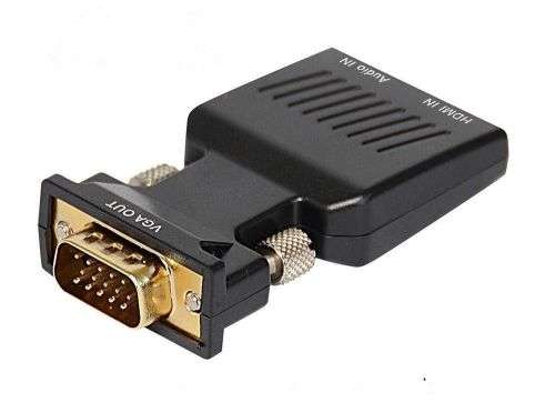 HDMI Female to VGA Male Adapter with 3.5mm Audio Output