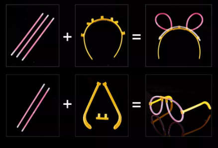 Glow Stick Glasses & Alice Band Party Bundle - 20 Pack