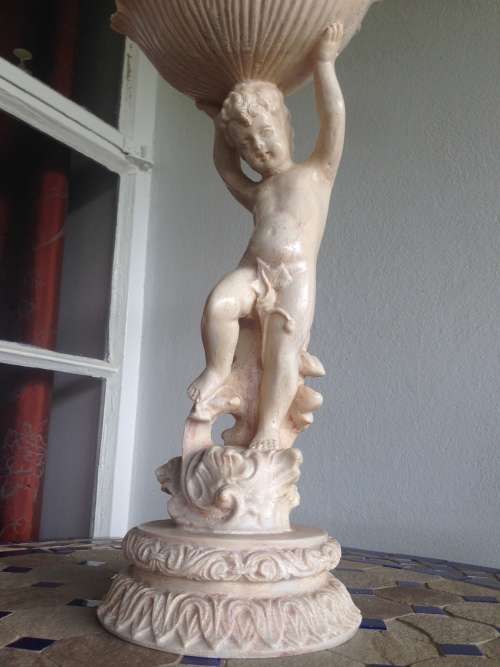 Marble like resin Cherub figurine