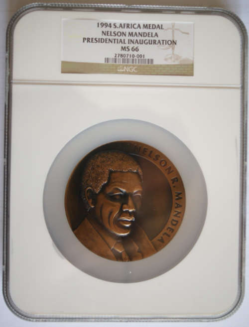 1994 Mandela 5oz Bronze Inauguration Medal NGC Graded - MS66 !!!