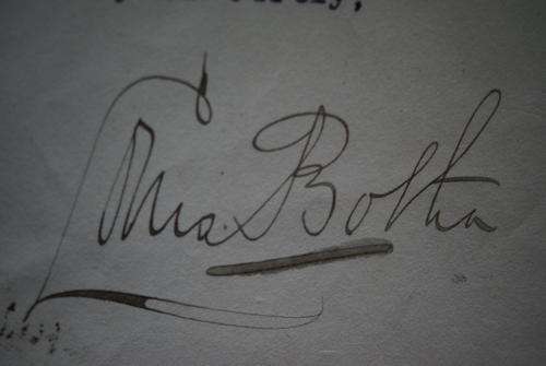 Authentic signed letter by General Louis Botha whilst Prime Minister - Rare!!!