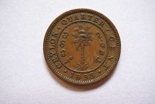 1898 Ceylon Quarter Cent in Excellent condition - Anglo Boer War Relic!!!