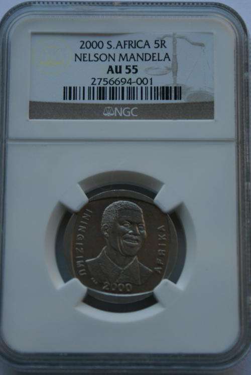 2000 Mandela R5 NGC GRADED AU55