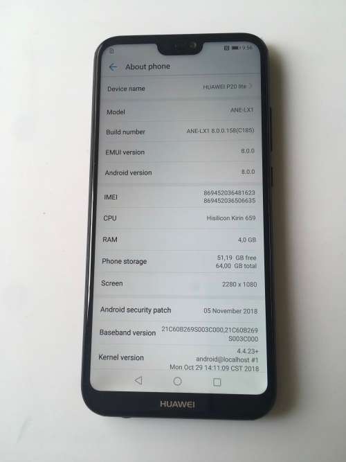 Huawei P20 lite 64gb Dual Sim Black