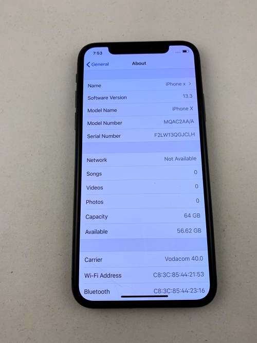 Apple iphone X 64gb Space Grey