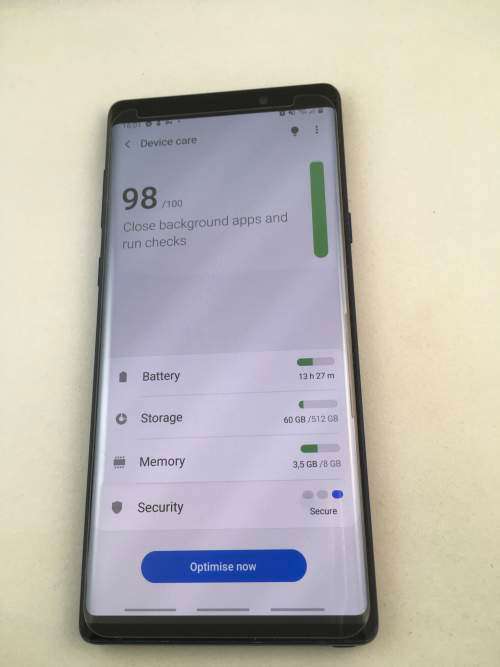 Samsung Note 9 Royal Blue 512gb Storage