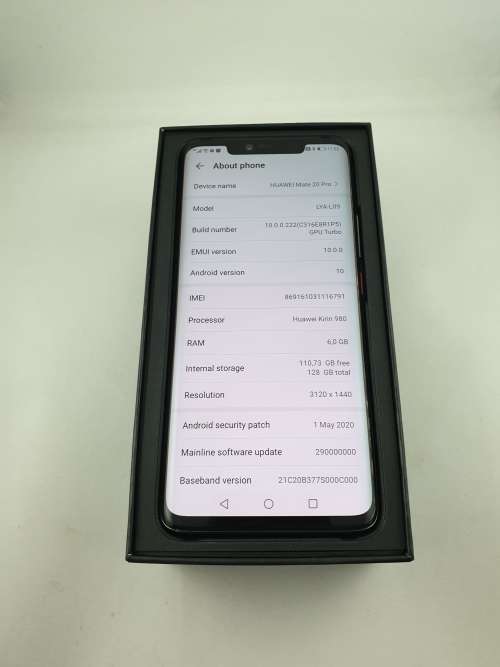 Huawei Mate 20 Pro Black Boxed Perfect Condition