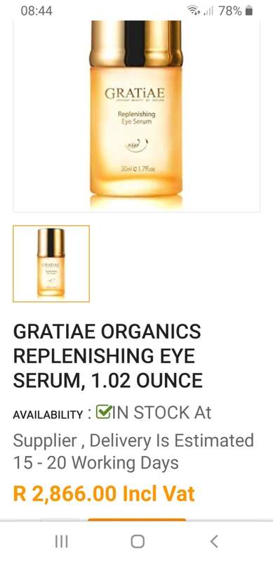 GRATIAE ORGANICS REPLENISHING EYE SERUM