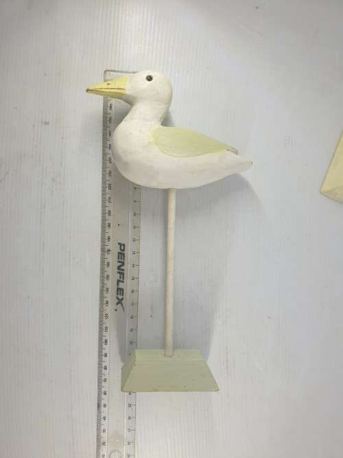 SET OF TWO  BEACH BIRD ORNAMENTS