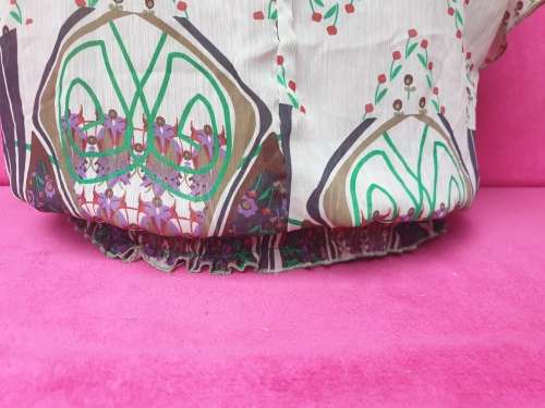 Pretty Multi-color Printed Ladies Blouse Size 16