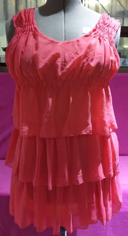 Pretty Orange Ruffled Mini-dress Size S