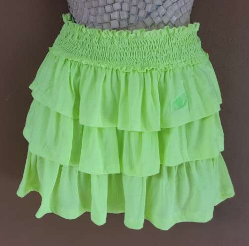 AS NEW!! Girls Lime-green Ruffled Skirt Age 11-12 Years