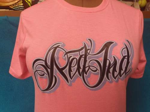 AS NEW!! Girls "Red" Pink Printed T-shirt Age 13-14 Years