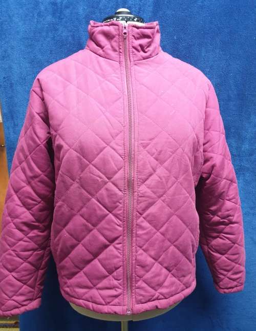 Ladies Cerise-pink Puffy-Jacket Size 42 (Small white paint-mark on one shoulder)