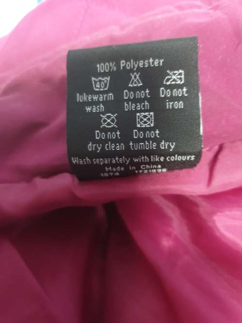 Ladies Cerise-pink Puffy-Jacket Size 42 (Small white paint-mark on one shoulder)