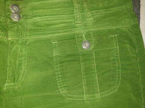 AS NEW!! Ladies Green Corduroy Wide-leg Pants Size 38