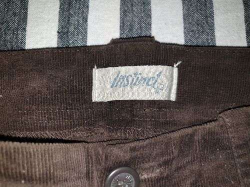Ladies Brown "Instinct" Corduroy Wide-leg Pants Size 14