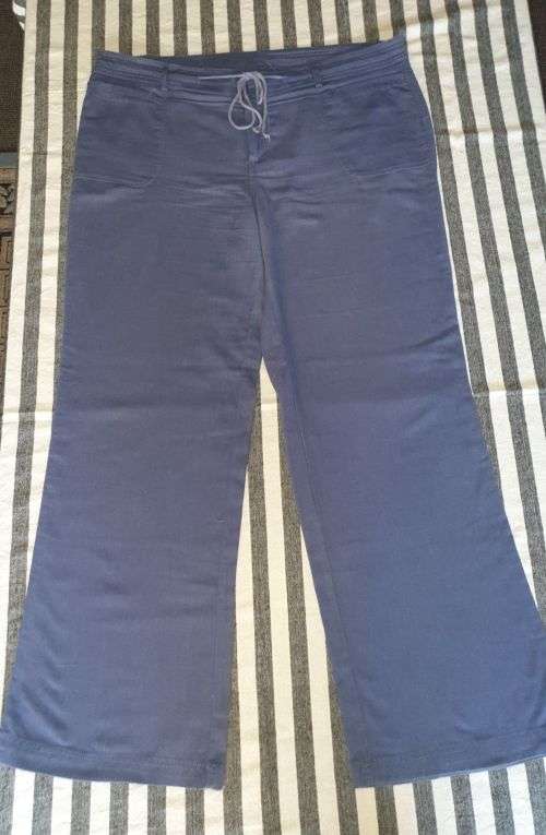 Ladies "Trail" Drawstring Blue Wide-leg Pants Size 38