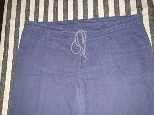Ladies "Trail" Drawstring Blue Wide-leg Pants Size 38