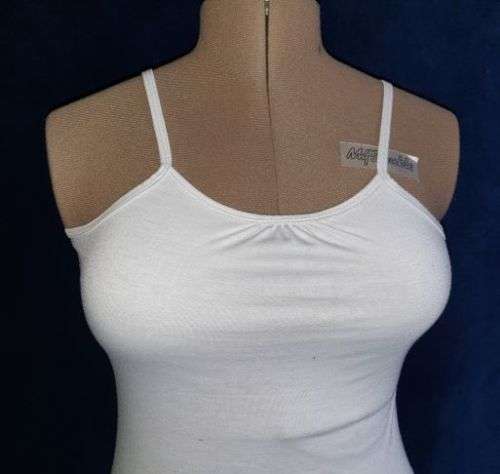 Ladies White Strappy Top with built-in support Size Medium