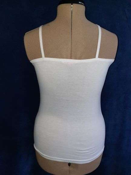 Ladies White Strappy Top with built-in support Size Medium