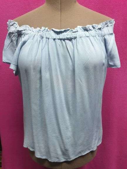 AS NEW!! Ladies "Oakridge" Light-blue Off-shoulder Blouse Size XXL
