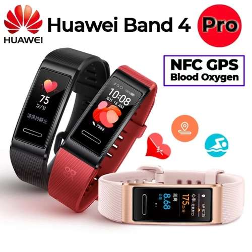 Huawei Band 4 Pro Smart Wristband Heart Rate Watch Face Store Blood Oxygen NFC GPS