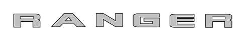 Tailgate Sticker Compatible with Ford Ranger Silver and Black