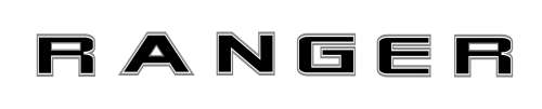 Tailgate Sticker Compatible with Ford Ranger Black and Silver