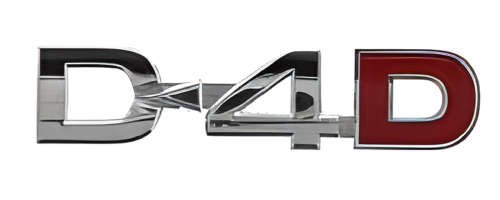 Toyota D4D styling set: Metal decal and Hilux tailgate stickers.