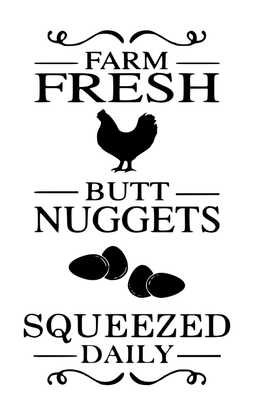 Black Vinyl Home Decor Wall Art - Farm Fresh Nuggets