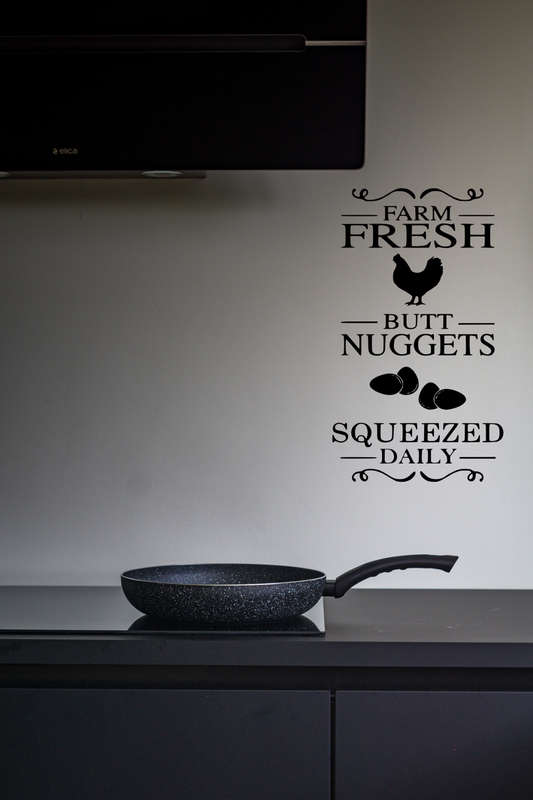 Black Vinyl Home Decor Wall Art - Farm Fresh Nuggets